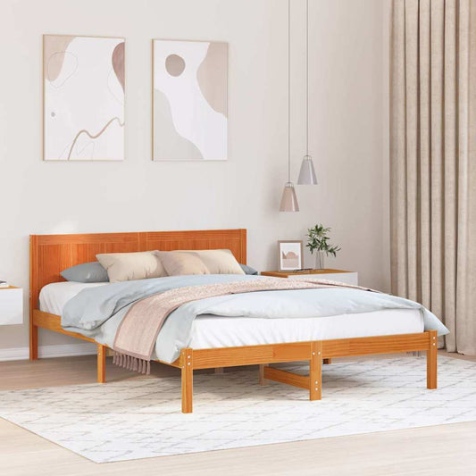 Struttura del letto Marrone 140 x 200 cm Legno massello di pino | homemem39