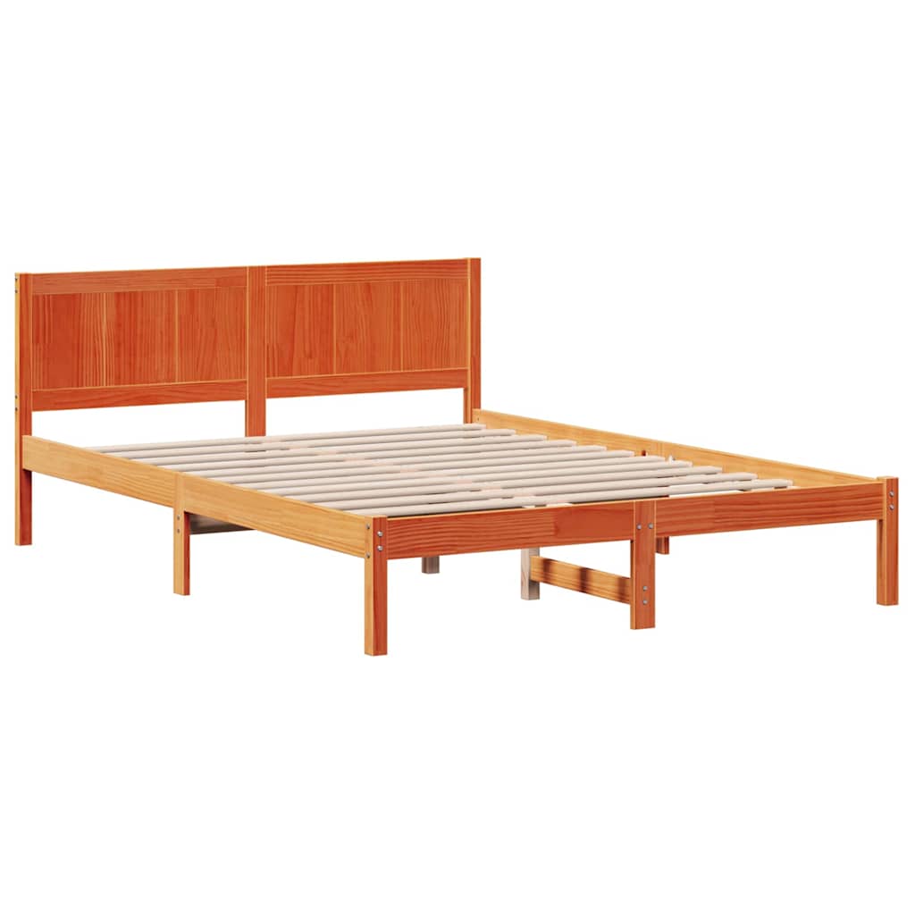 Struttura del letto Marrone 140 x 200 cm Legno massello di pino | homemem39
