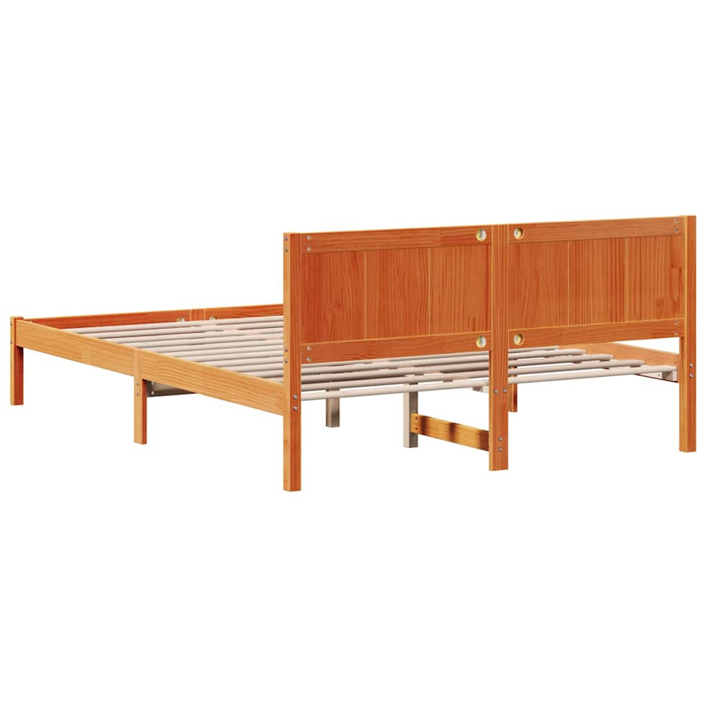 Struttura del letto Marrone 140 x 200 cm Legno massello di pino | homemem39