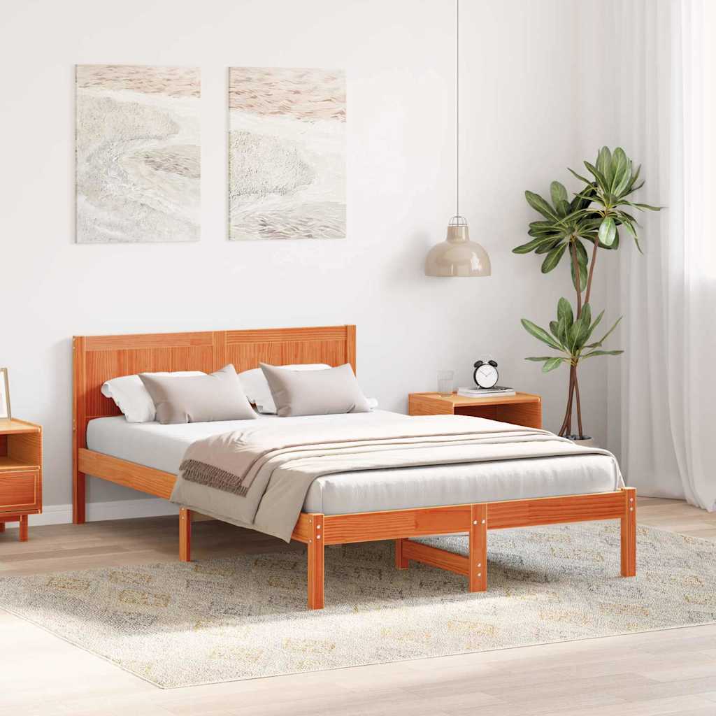Struttura del letto Marrone 120 x 200 cm Legno massello di pino | homemem39