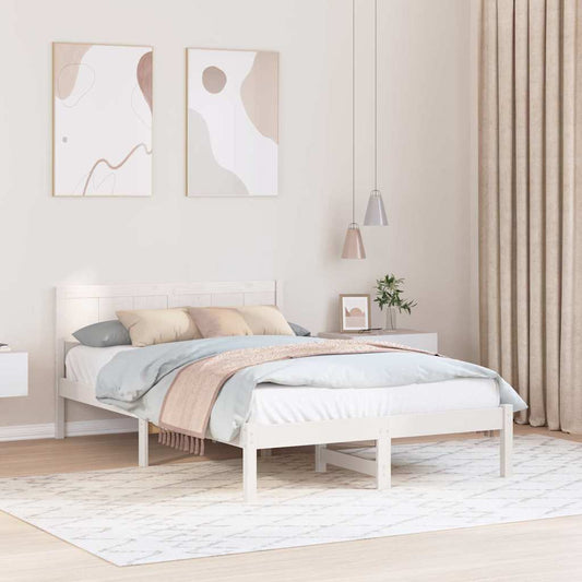 Struttura del letto Bianco 140 x 190 cm Legno massello di pino | homemem39