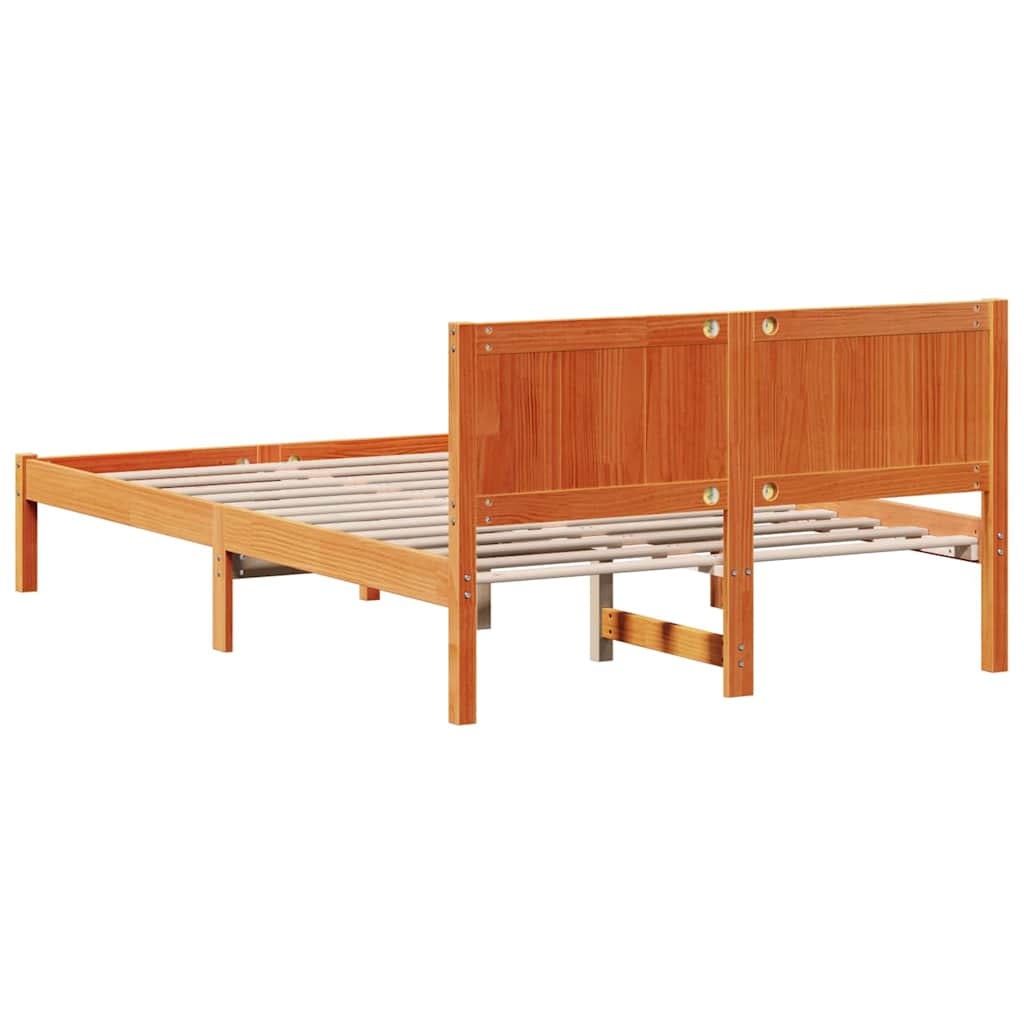 Struttura del letto Marrone 140 x 190 cm Legno massello di pino | homemem39