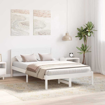 Struttura del letto Bianco 135 x 190 cm Legno massello di pino | homemem39