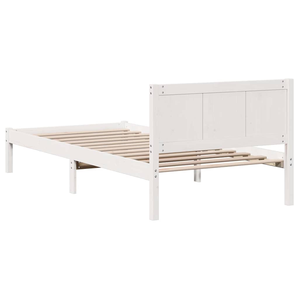 Struttura del letto Bianco 90 x 200 cm Legno massello di pino | homemem39