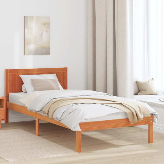 Struttura del letto Marrone 90 x 200 cm Legno massello di pino | homemem39