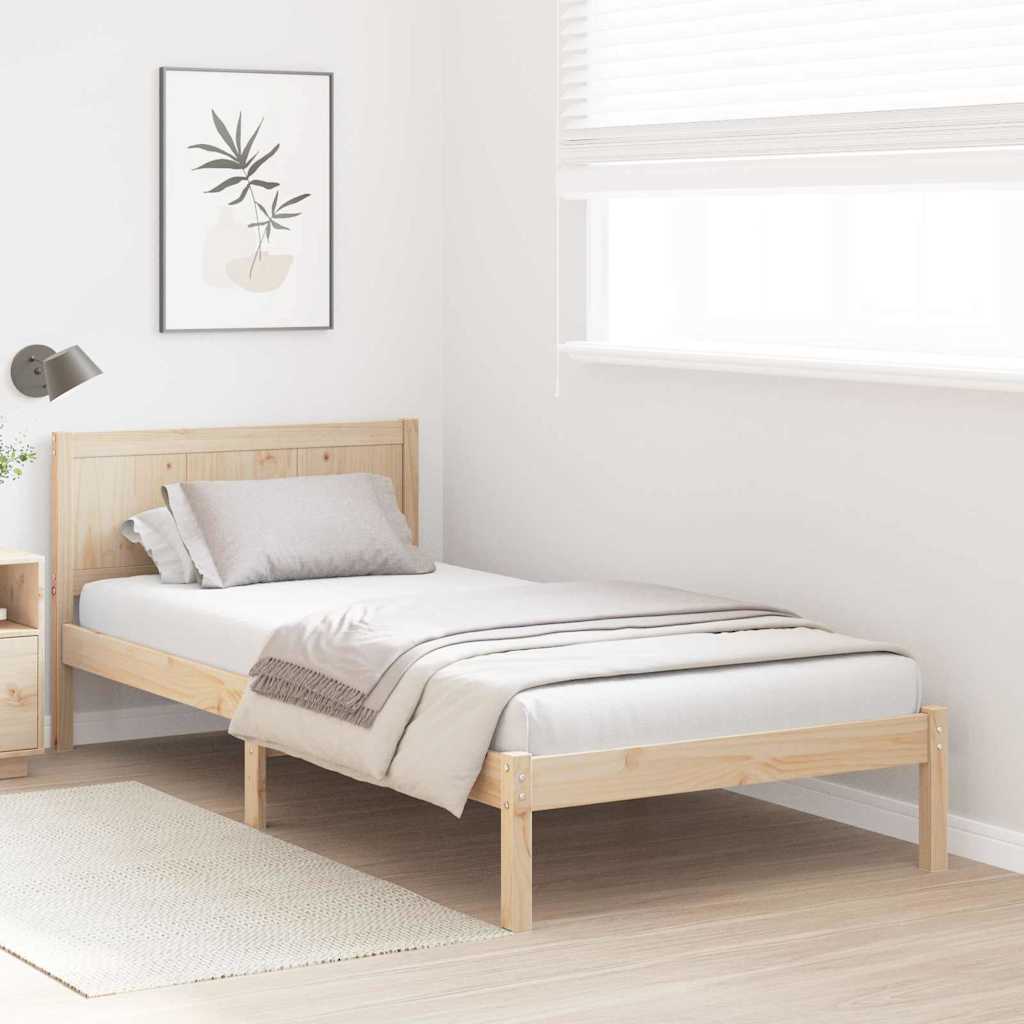 Struttura del letto Marrone 100 x 200 cm Legno massello di pino | homemem39