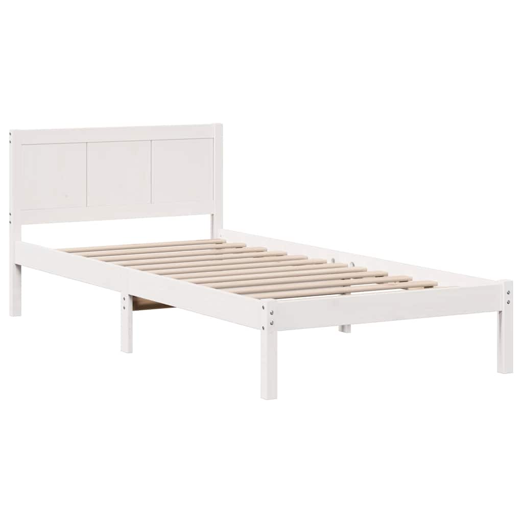 Struttura del letto Bianco 100 x 200 cm Legno massello di pino | homemem39