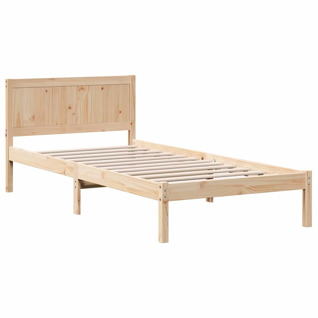 Struttura del letto Marrone 90 x 190 cm Legno massello di pino | homemem39
