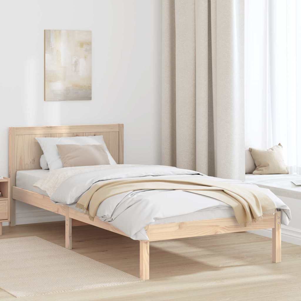 Struttura del letto Marrone 75 x 190 cm Legno massello di pino | homemem39