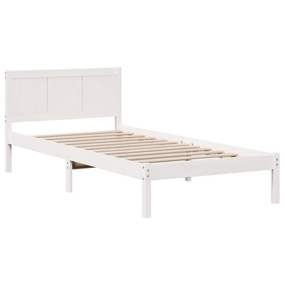 Struttura del letto Bianco 75 x 190 cm Legno massello di pino | homemem39