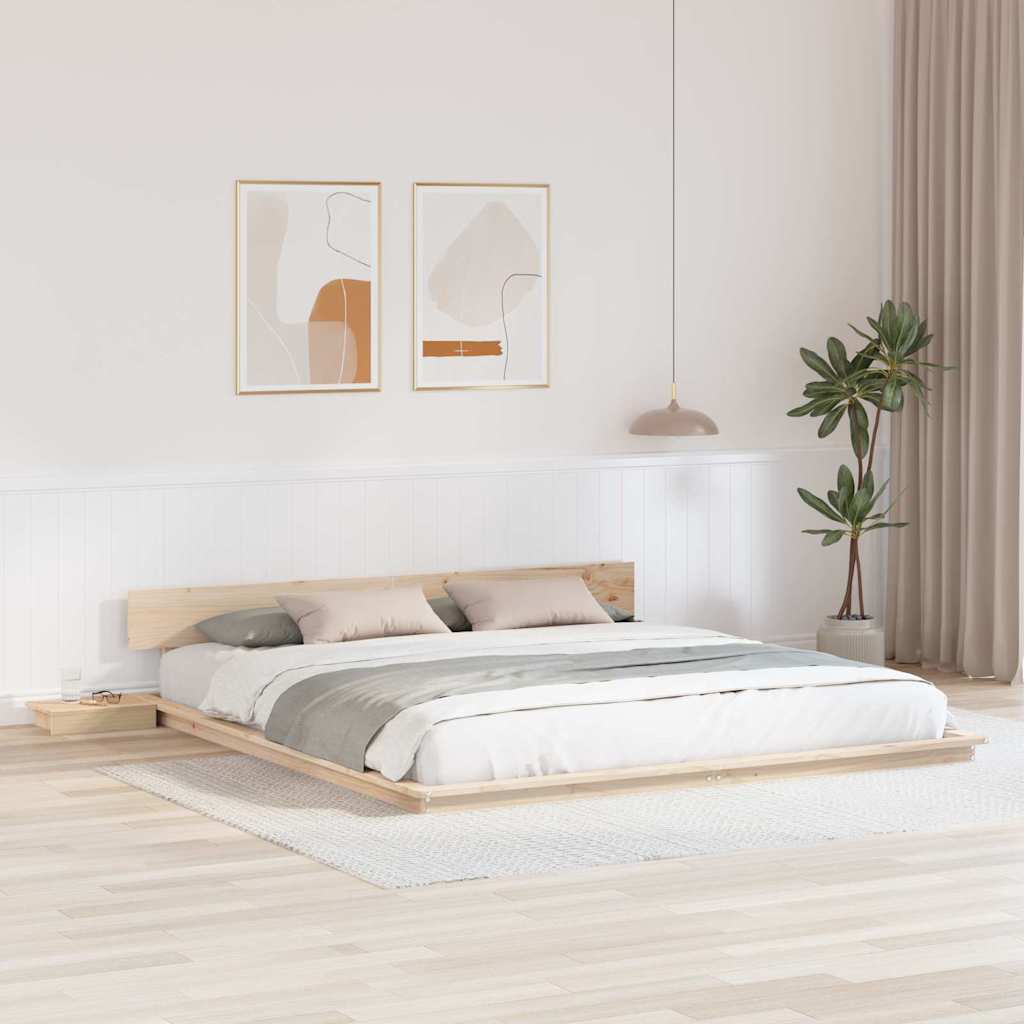 Struttura del letto Marrone 200 x 200 cm legno | homemem39