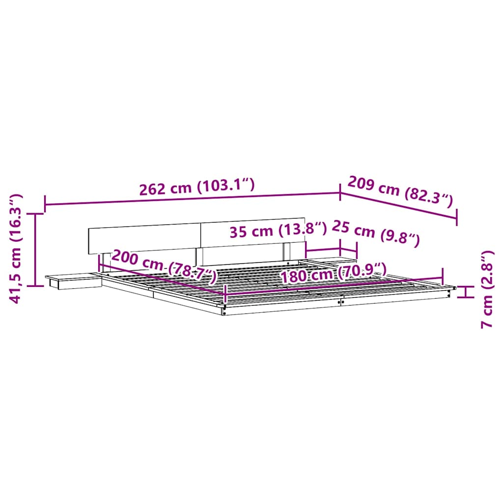 Struttura del letto Bianco 180 x 200 cm legno | homemem39