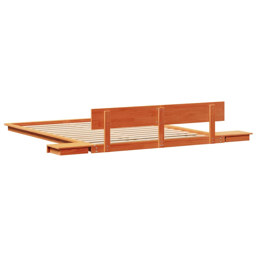 Struttura del letto con testiera Marrone 140 x 200 cm legno | homemem39
