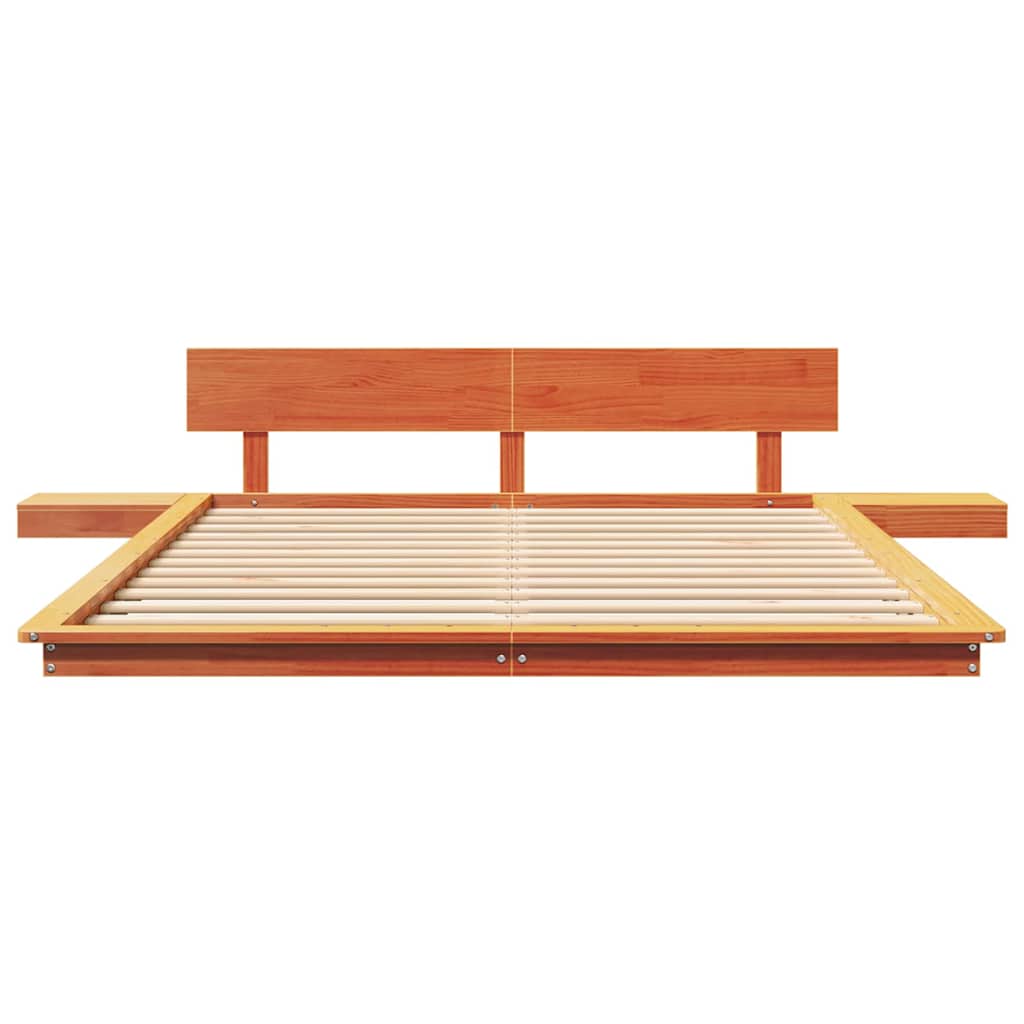 Struttura del letto con testiera Marrone 140 x 200 cm legno | homemem39