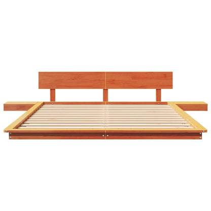 Struttura del letto con testiera Marrone 140 x 200 cm legno | homemem39