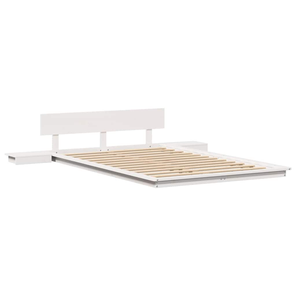 Struttura del letto con testiera Marrone 135 x 190 cm legno | homemem39