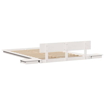 Struttura del letto con testiera Marrone 135 x 190 cm legno | homemem39