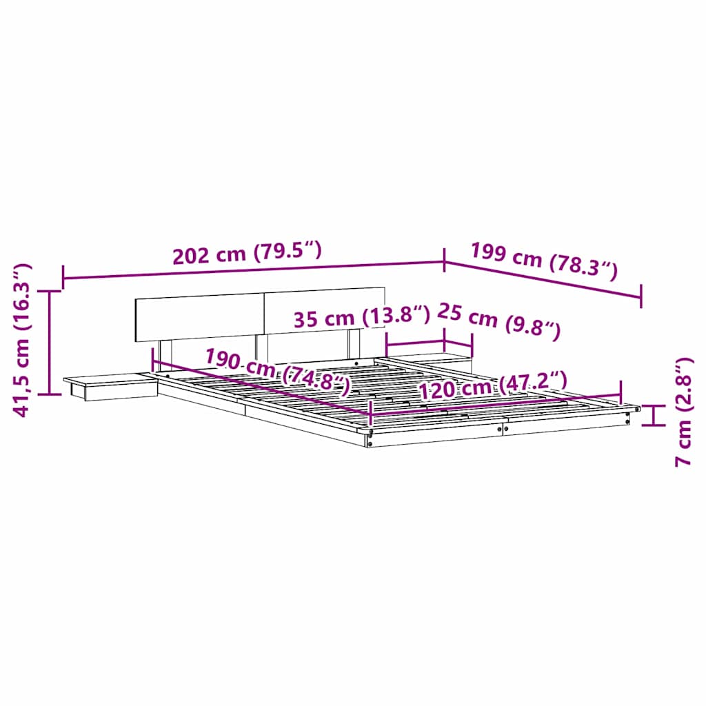 Struttura del letto Bianco 120 x 190 cm legno | homemem39