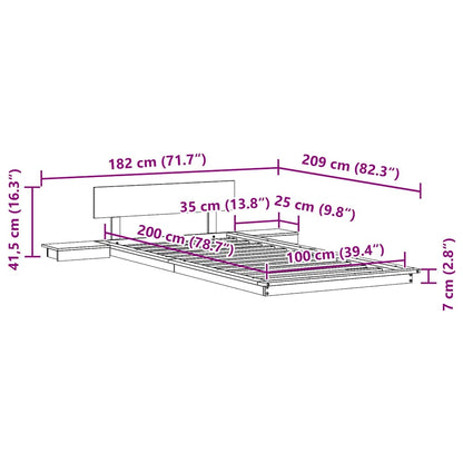 Struttura del letto Marrone 100 x 200 cm legno | homemem39