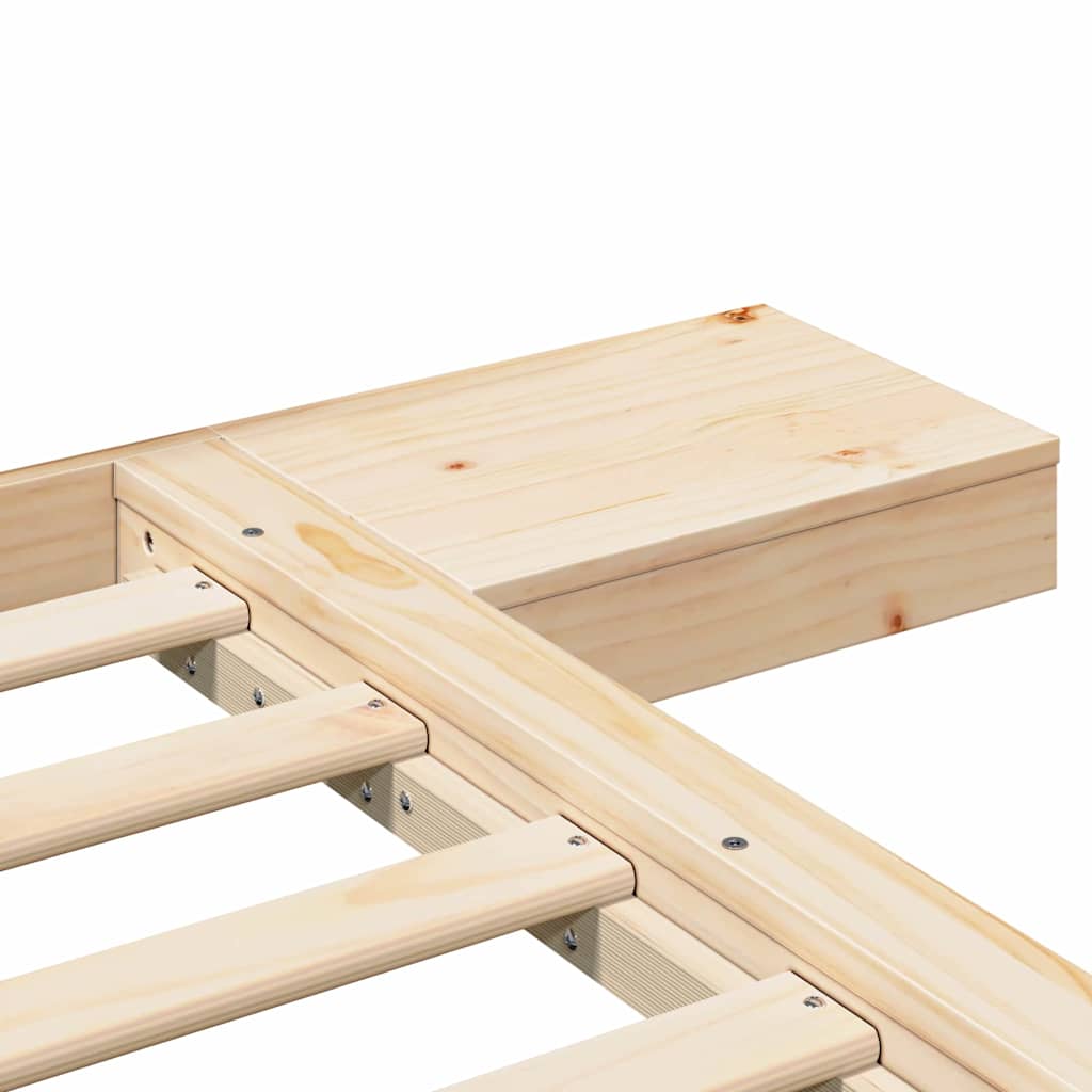 Struttura del letto con testiera Marrone 90 x 200 cm legno | homemem39
