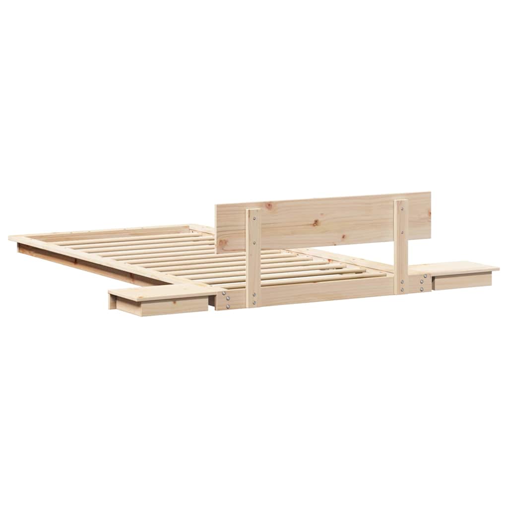 Struttura del letto con testiera Marrone 90 x 200 cm legno | homemem39