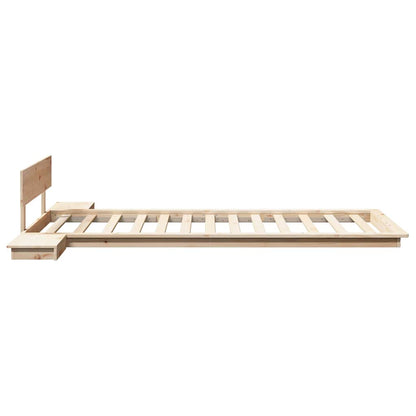 Struttura del letto con testiera Marrone 90 x 200 cm legno | homemem39