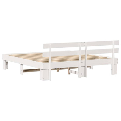 Struttura del letto Bianco 200 x 200 cm Pino massello | homemem39