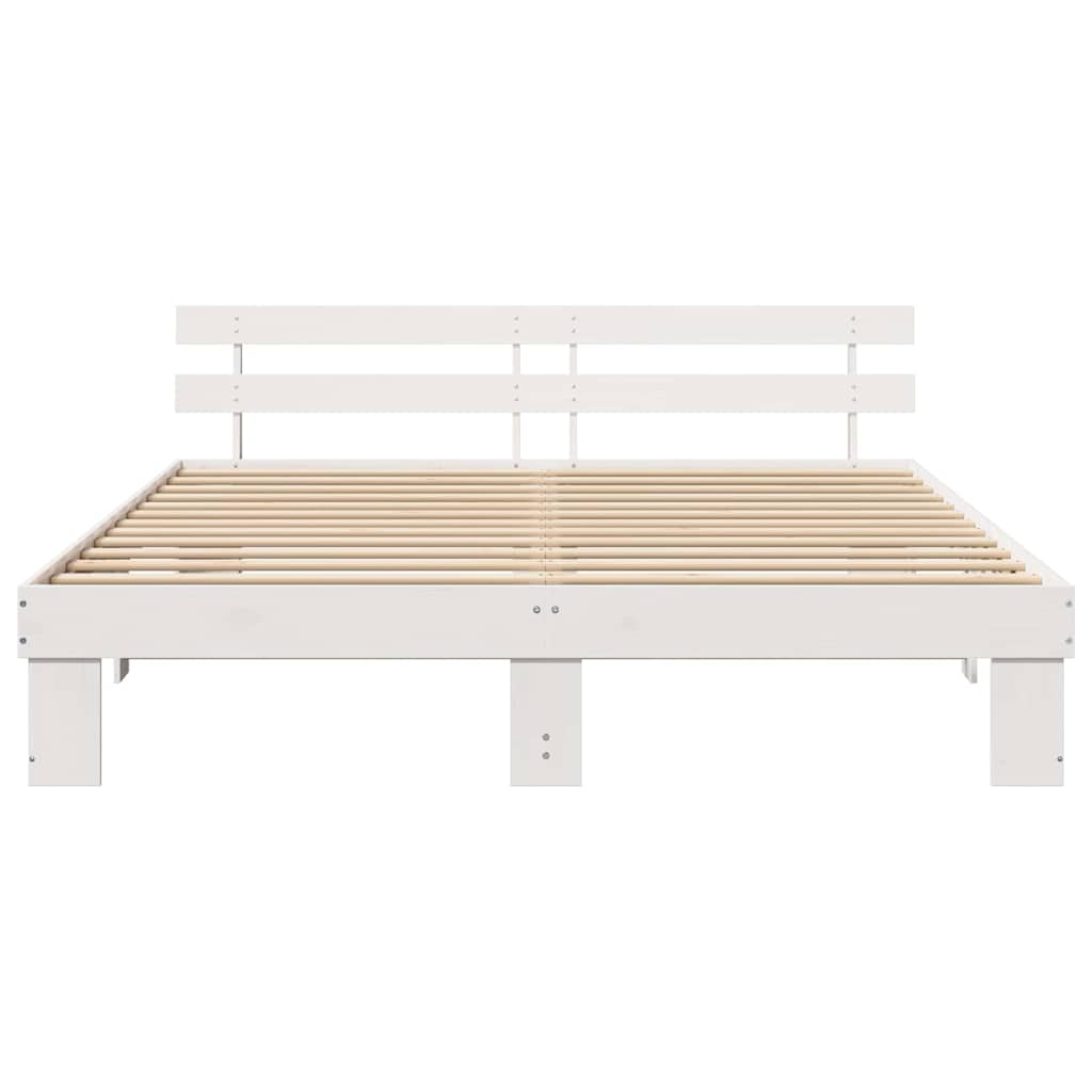 Struttura del letto Bianco 200 x 200 cm Pino massello | homemem39