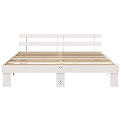 Struttura del letto Bianco 200 x 200 cm Pino massello | homemem39