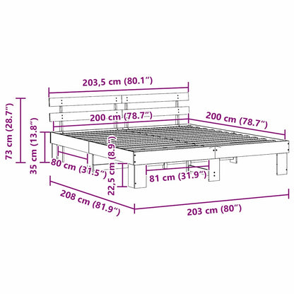 Struttura del letto Bianco 200 x 200 cm Pino massello | homemem39