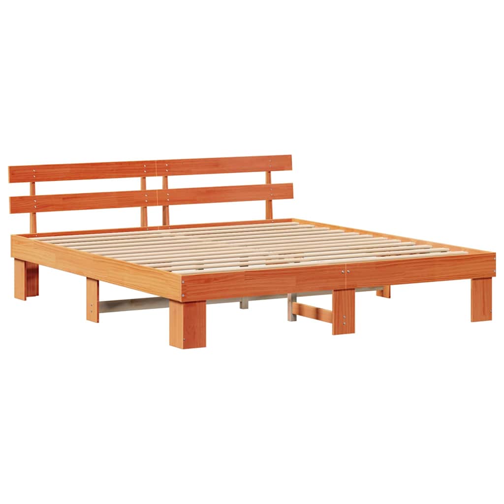 Struttura del letto Marrone cerato 200 x 200 cm Pino massello | homemem39