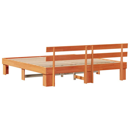 Struttura del letto Marrone cerato 200 x 200 cm Pino massello | homemem39