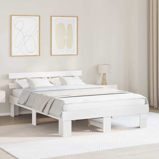 Struttura del letto Bianco 160 x 200 cm Pino massello | homemem39