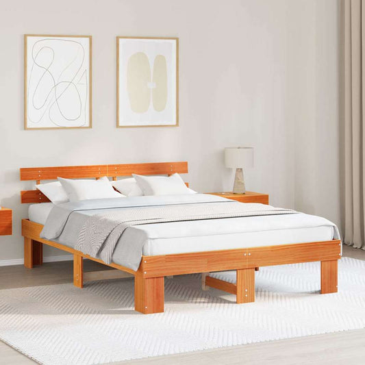 Struttura del letto Marrone cerato 160 x 200 cm Pino massello | homemem39