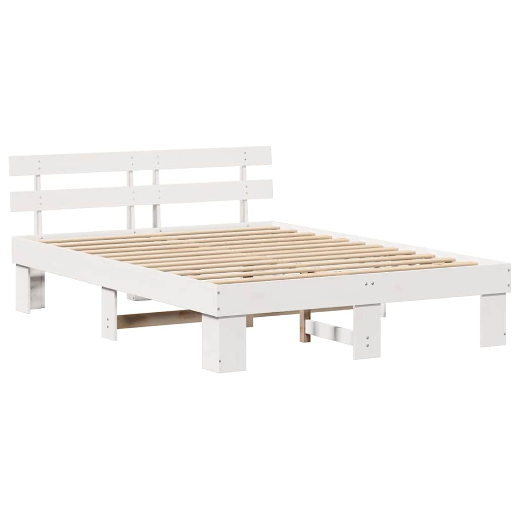 Struttura del letto Bianco 150 x 200 cm Pino massello | homemem39