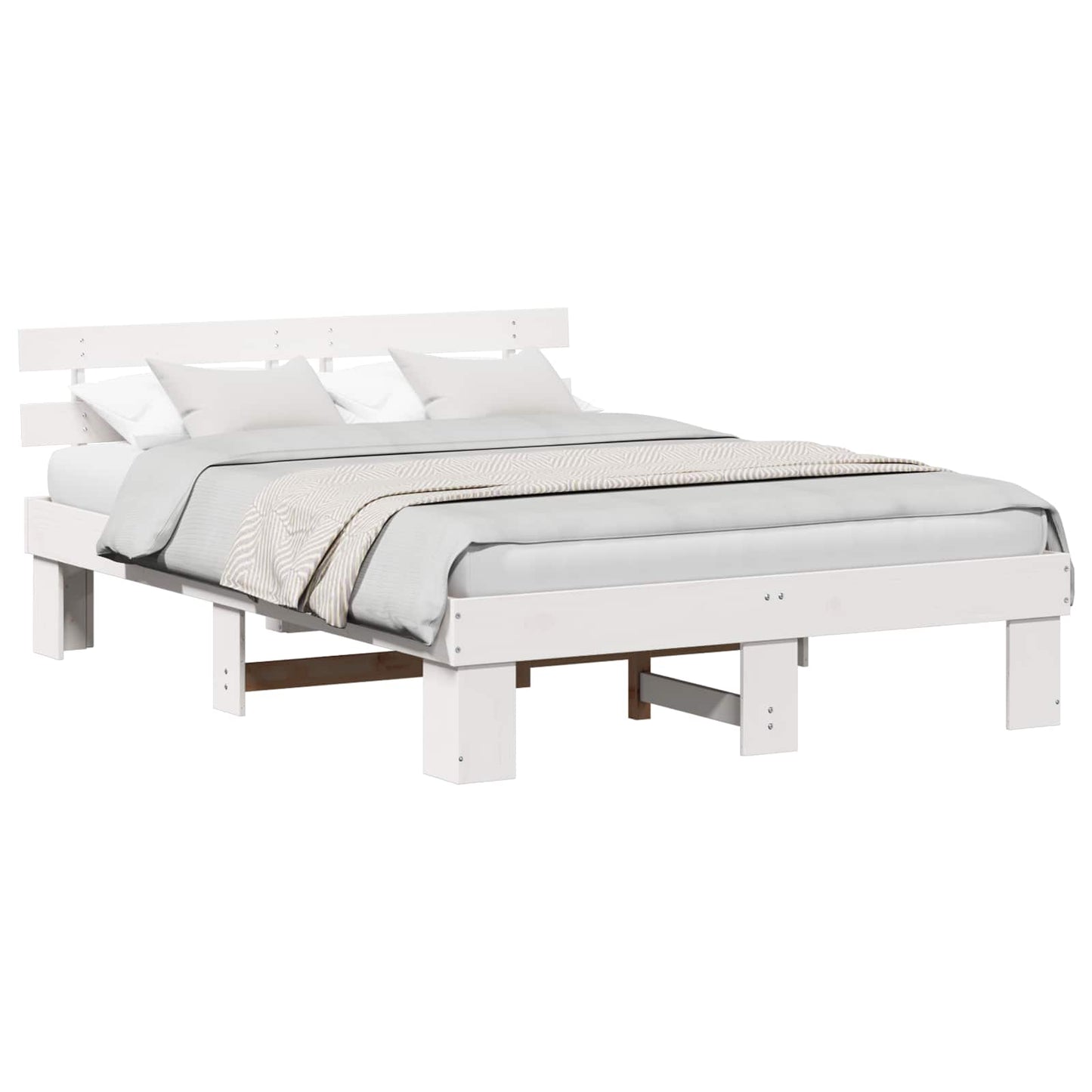 Struttura del letto Bianco 140 x 200 cm Pino massello | homemem39