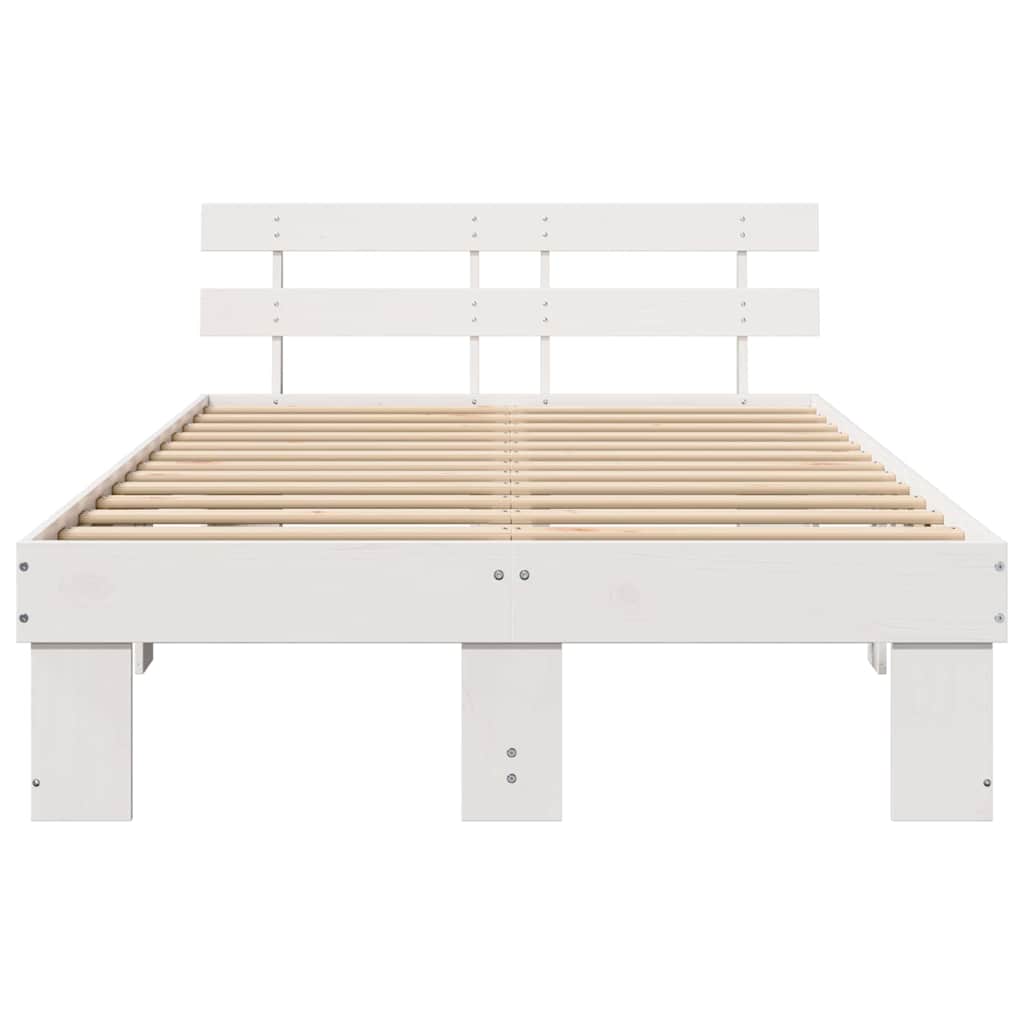 Struttura del letto Bianco 140 x 190 cm Pino massello | homemem39
