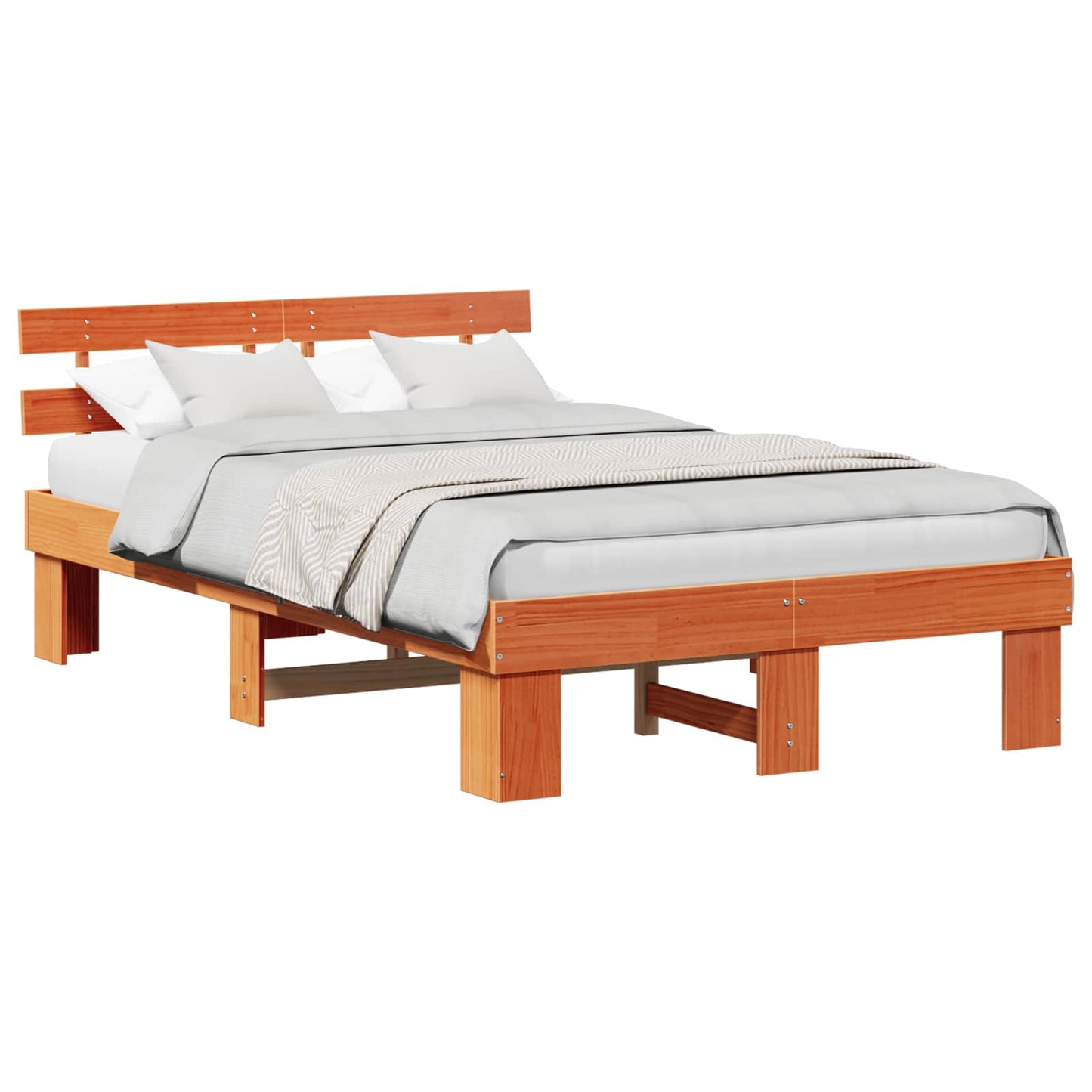 Struttura del letto Marrone cerato 140 x 190 cm Pino massello | homemem39