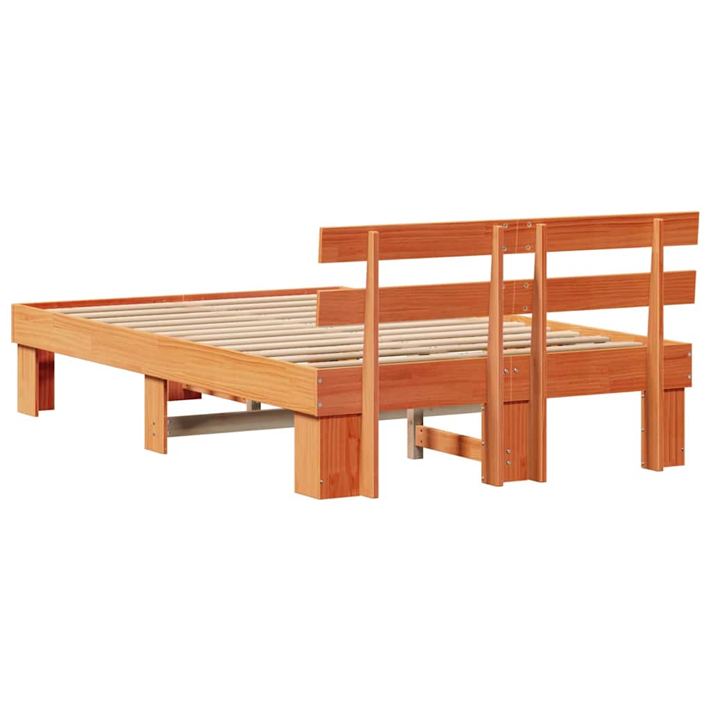 Struttura del letto Marrone cerato 140 x 190 cm Pino massello | homemem39