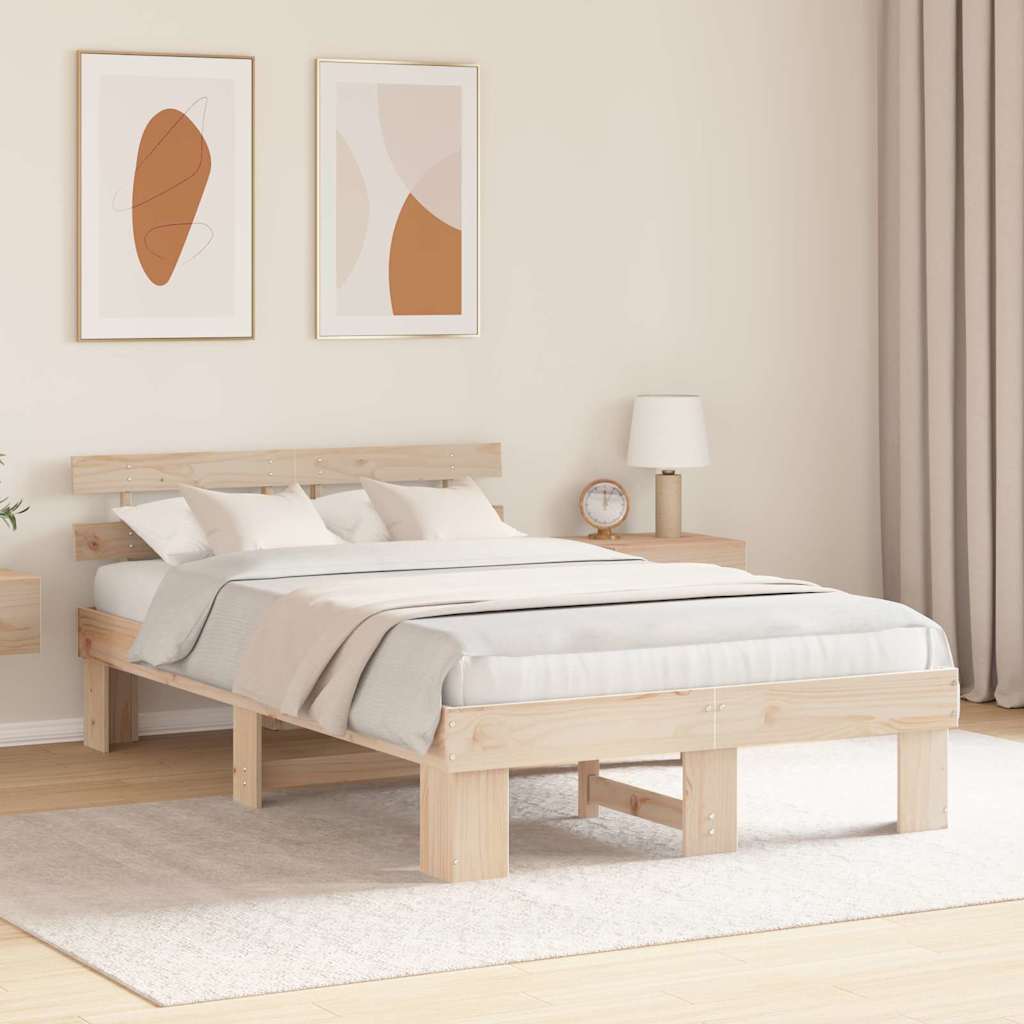 Struttura del letto Naturale 135 x 190 cm Pino massello | homemem39