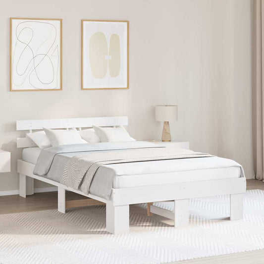 Struttura del letto Bianco 135 x 190 cm Pino massello | homemem39