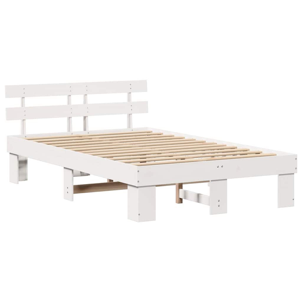 Struttura del letto Bianco 135 x 190 cm Pino massello | homemem39
