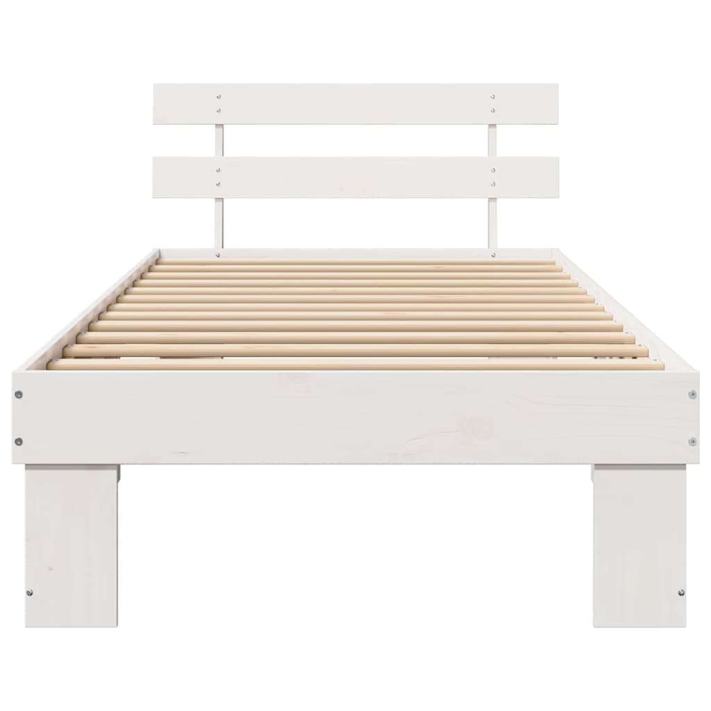 Struttura del letto Bianco 90 x 190 cm Pino massello | homemem39