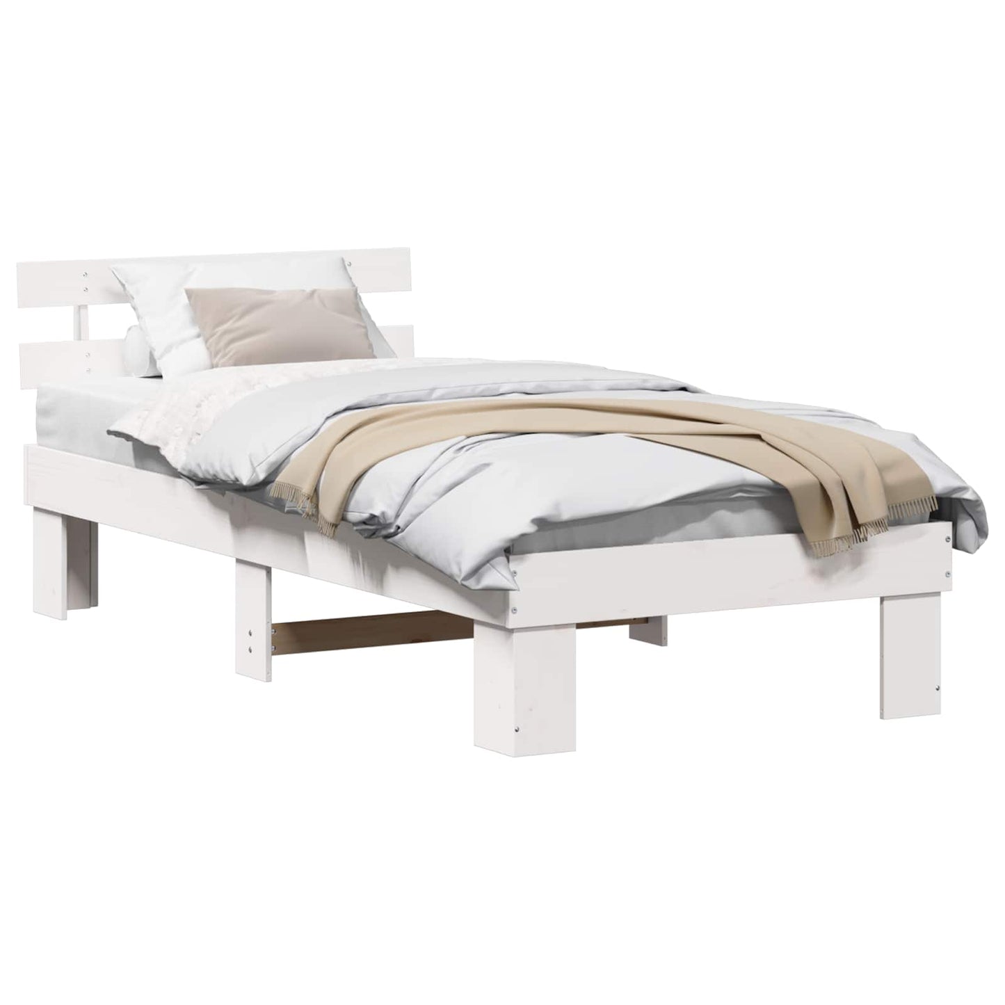 Struttura del letto Bianco 75 x 190 cm Pino massello | homemem39