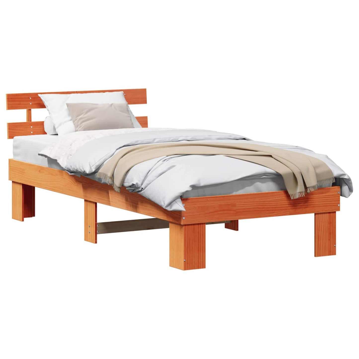 Struttura del letto Marrone cerato 75 x 190 cm Pino massello