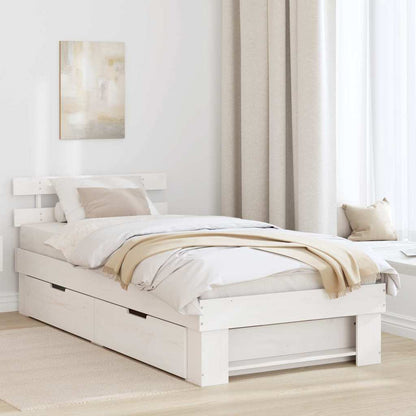 Struttura del letto Bianco 100 x 200 cm Pino massello | homemem39