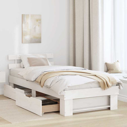 Struttura del letto Bianco 100 x 200 cm Pino massello | homemem39