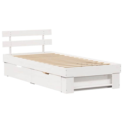 Struttura del letto Bianco 100 x 200 cm Pino massello | homemem39