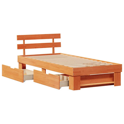 Struttura del letto Marrone cerato 100 x 200 cm Pino massello | homemem39