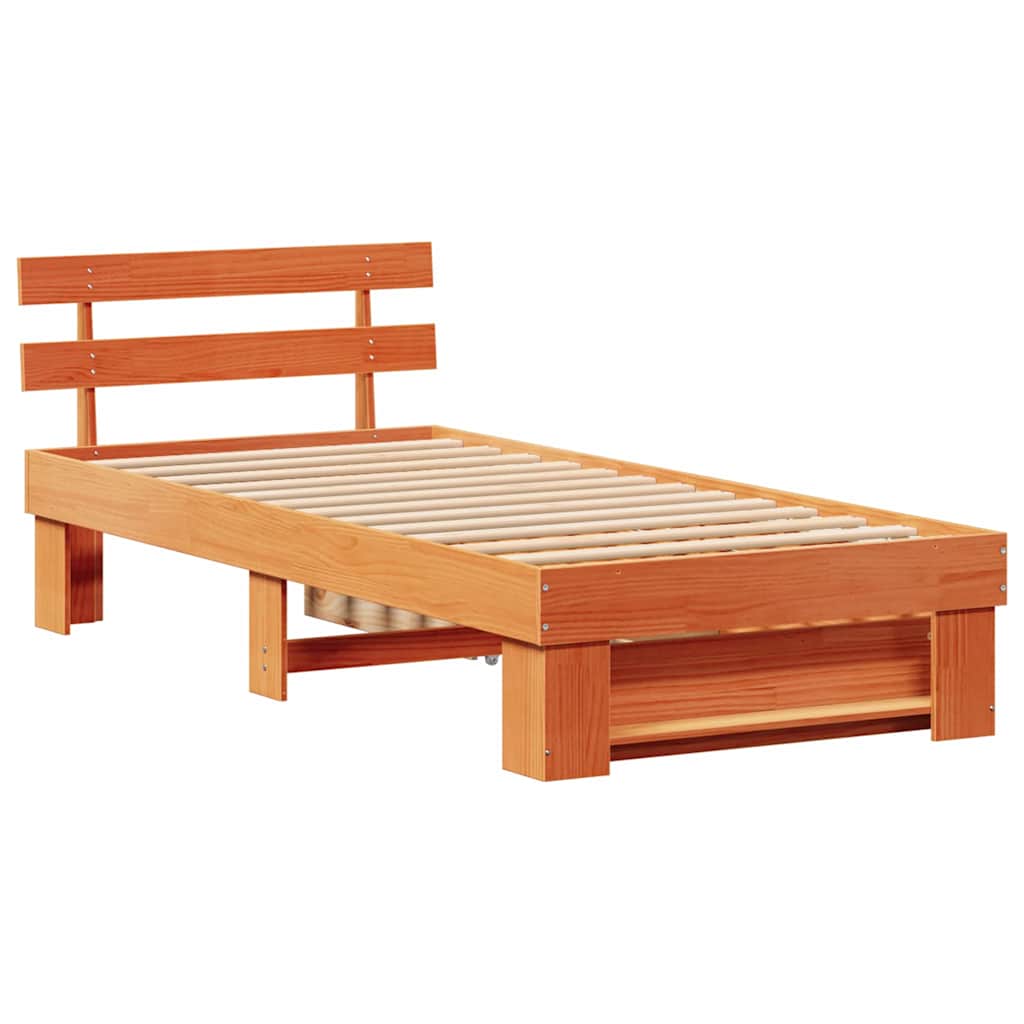 Struttura del letto Marrone cerato 100 x 200 cm Pino massello | homemem39